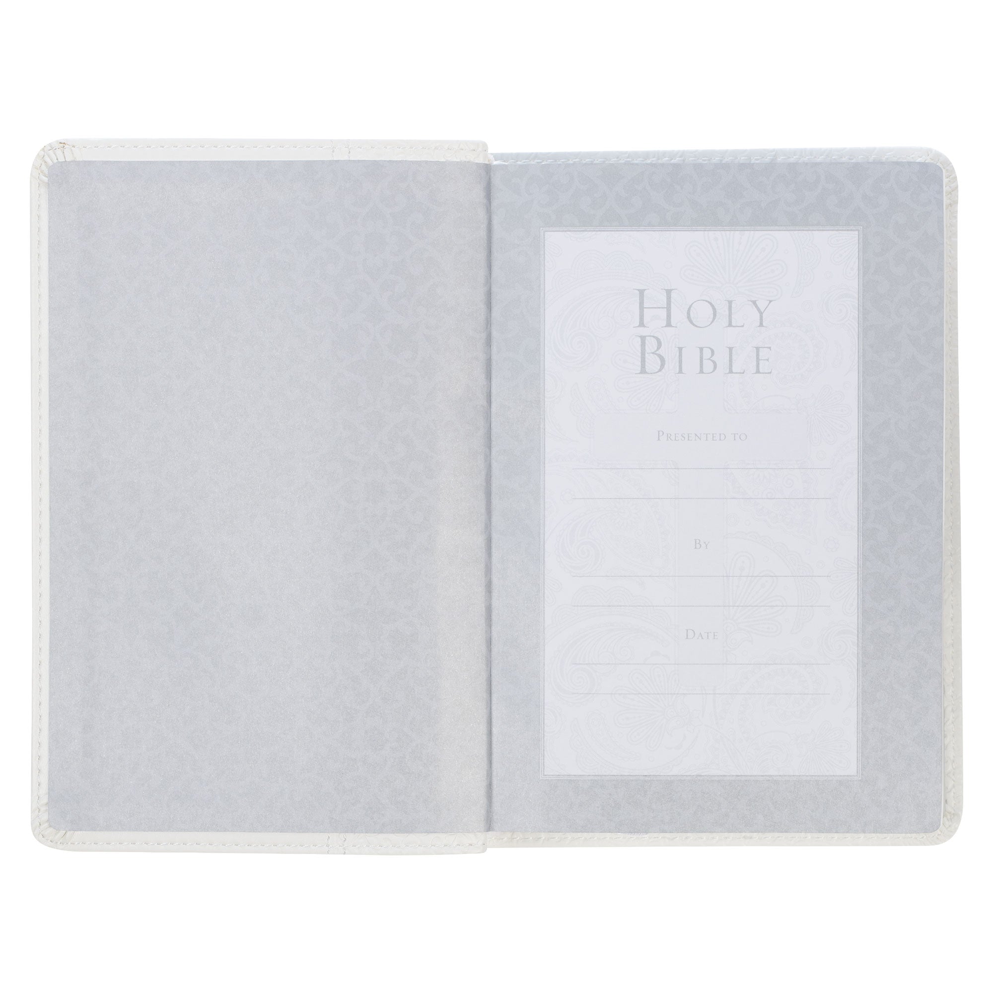White Faux Leather Compact King James Version Bible