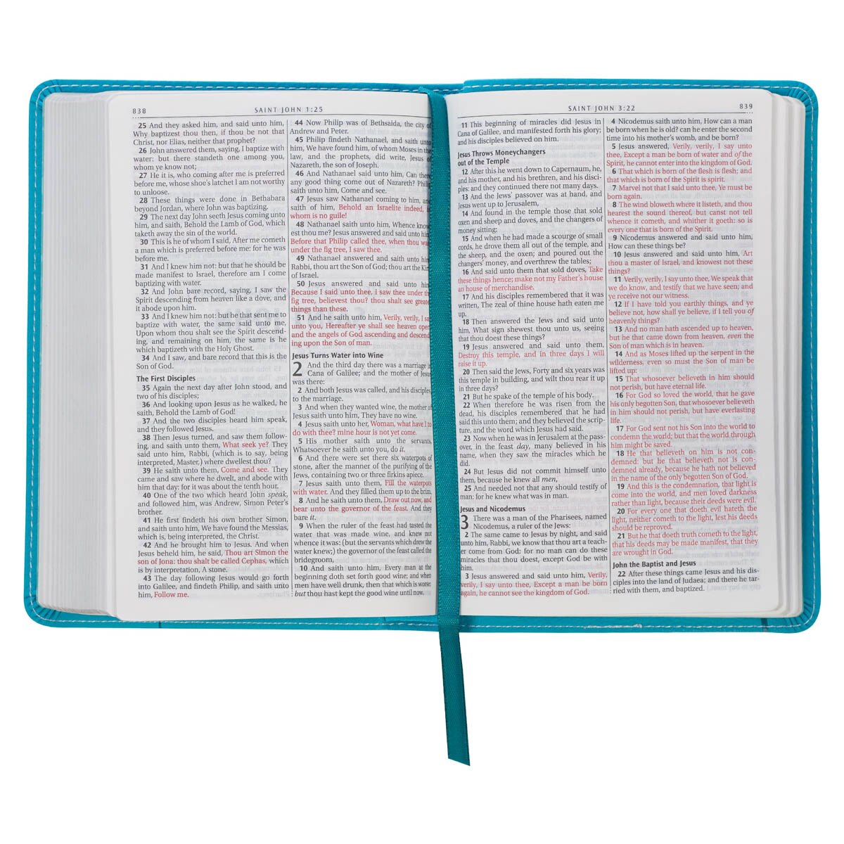 Turquoise Faux Leather Compact King James Version Bible
