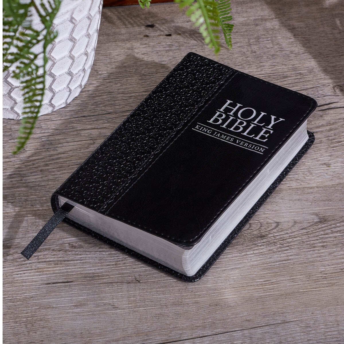 Black Faux Leather King James Version Pocket Bible