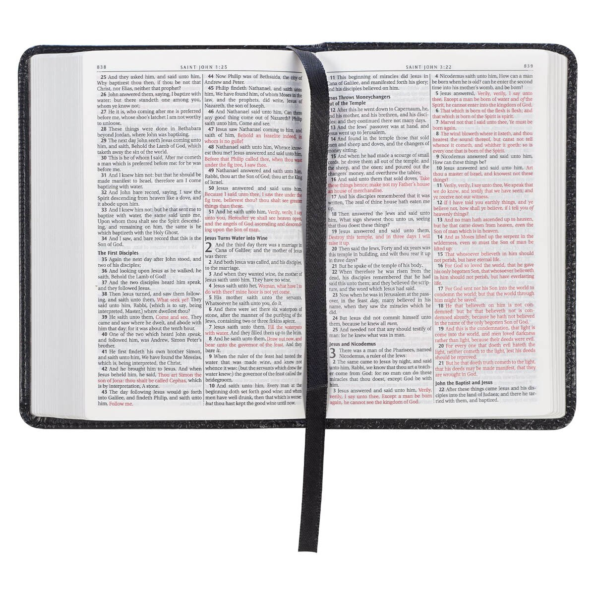 Black Faux Leather King James Version Pocket Bible