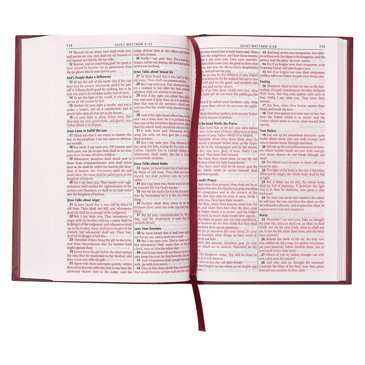 Burgundy Hardcover King James Version Pew Bible