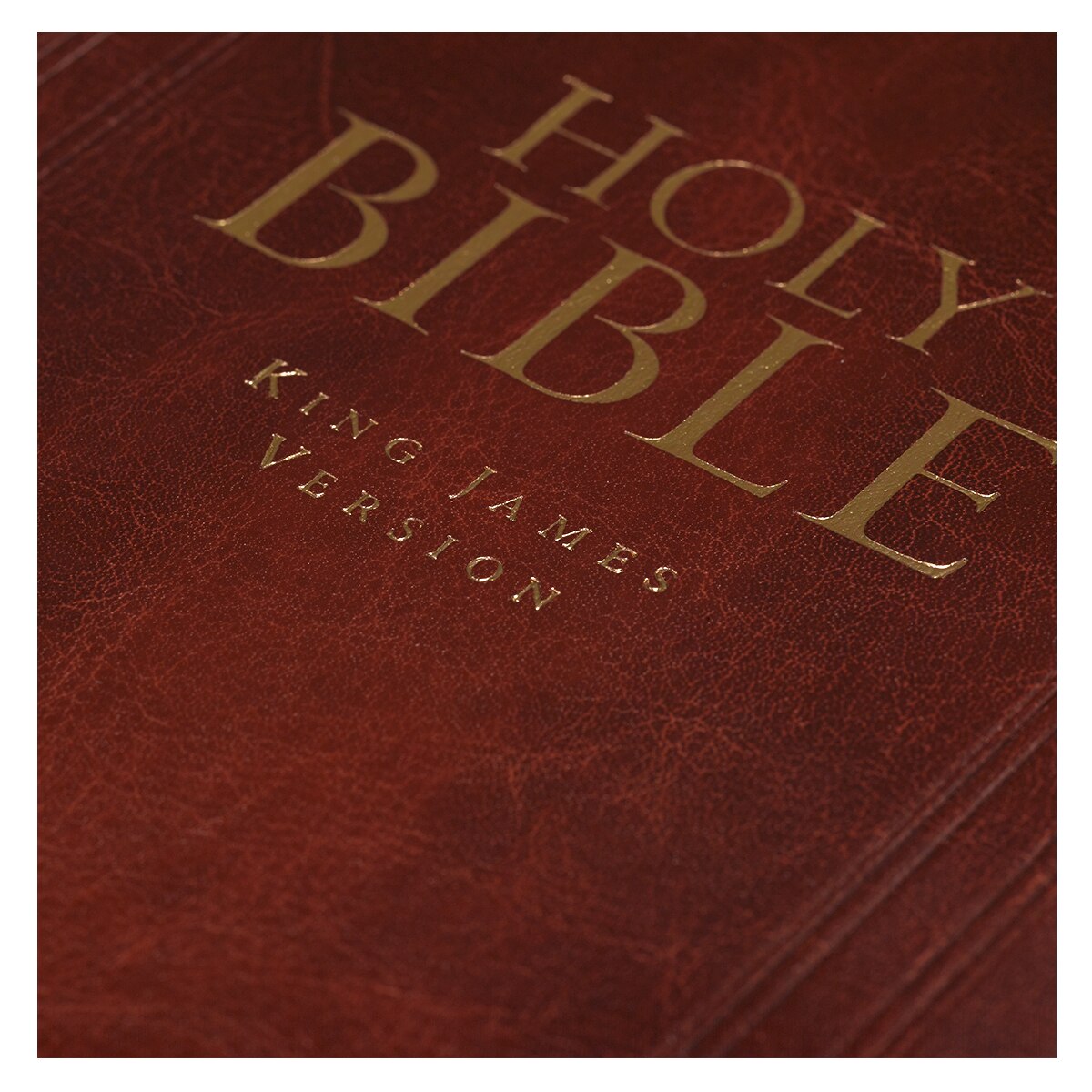 Saddle Tan Faux Leather Deluxe King James Version Gift Bible with Thumb Index