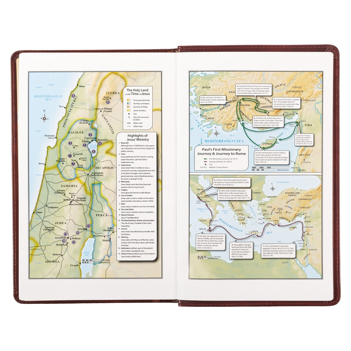 Saddle Tan Faux Leather Deluxe King James Version Gift Bible with Thumb Index
