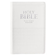 White Faux Leather King James Version Deluxe Gift Bible with Thumb Index
