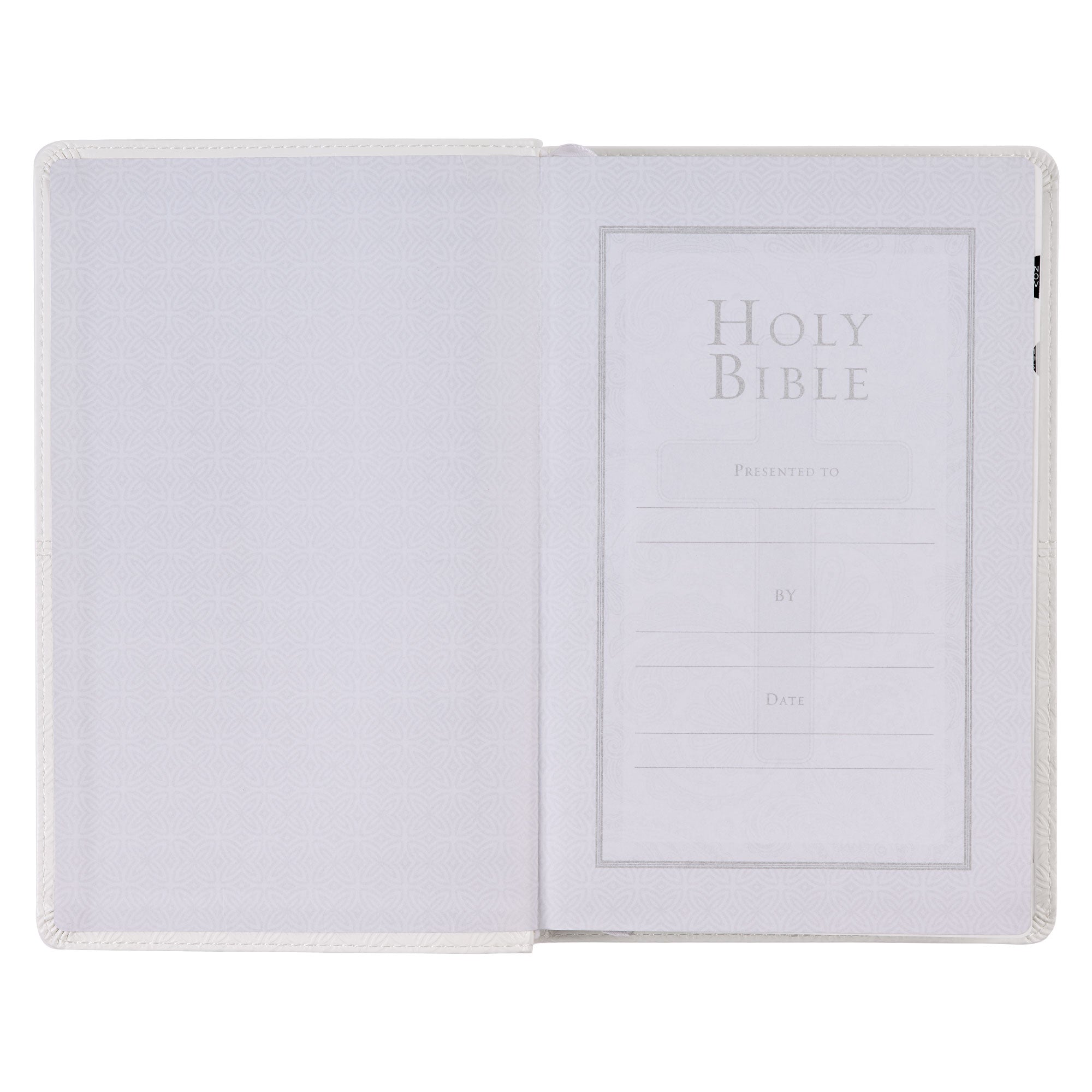 White Faux Leather King James Version Deluxe Gift Bible with Thumb Index