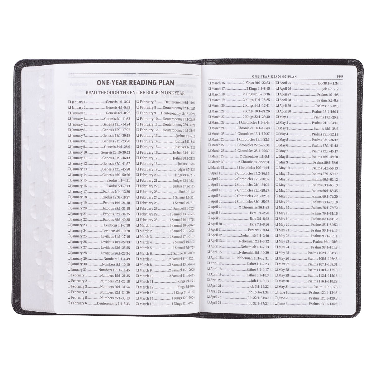 Black Faux Leather King James Version Deluxe Gift Bible with Thumb Index