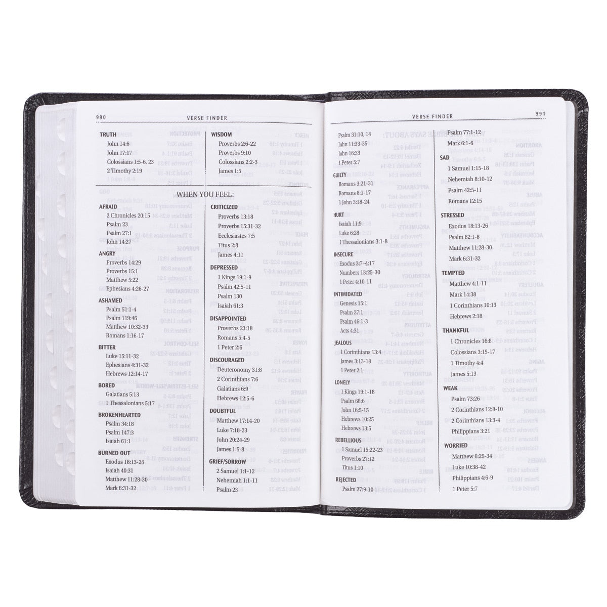 Black Faux Leather King James Version Deluxe Gift Bible with Thumb Index