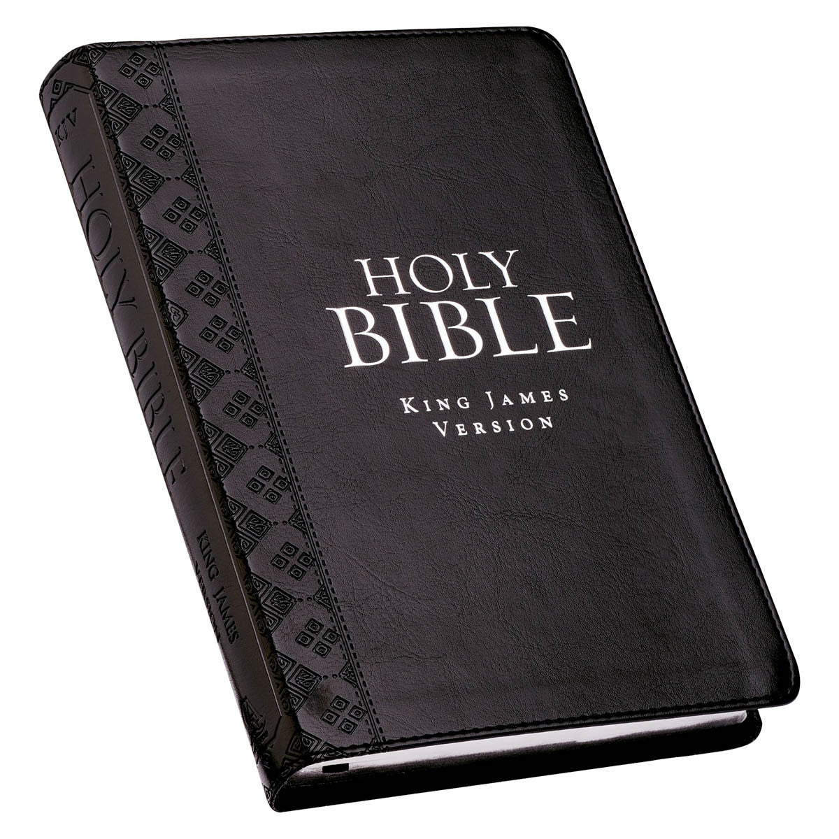 Black Faux Leather King James Version Deluxe Gift Bible with Thumb Index