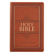 Saddle Tan Faux Leather Large Print Thinline King James Version Bible with Thumb Index