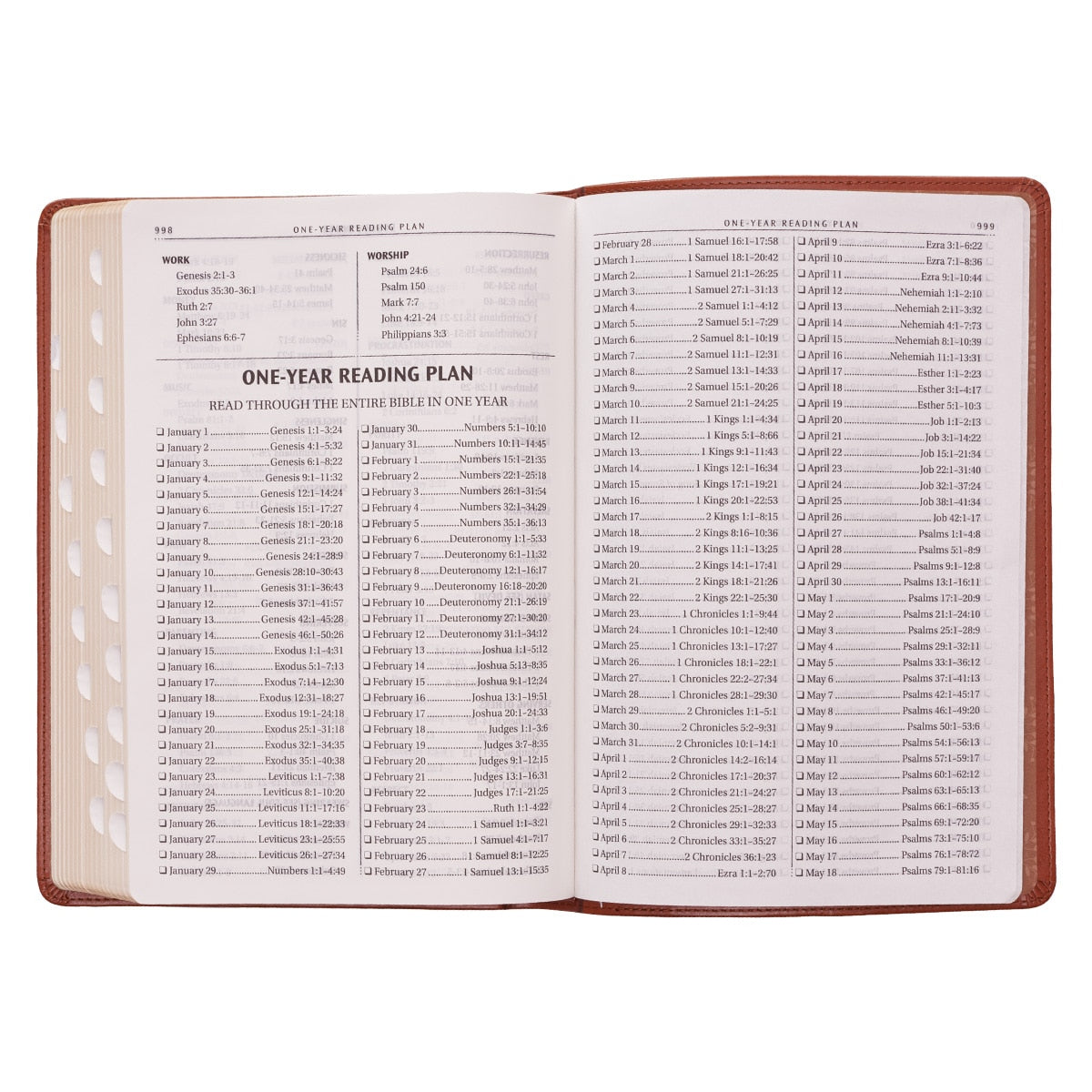 Saddle Tan Faux Leather Large Print Thinline King James Version Bible with Thumb Index