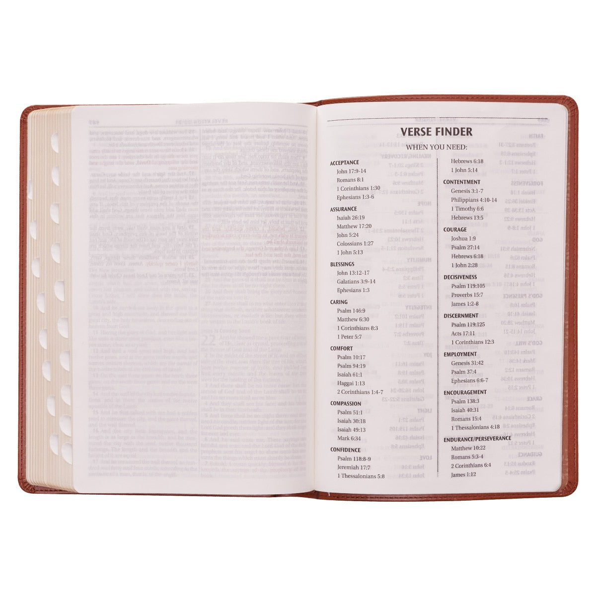 Saddle Tan Faux Leather Large Print Thinline King James Version Bible with Thumb Index