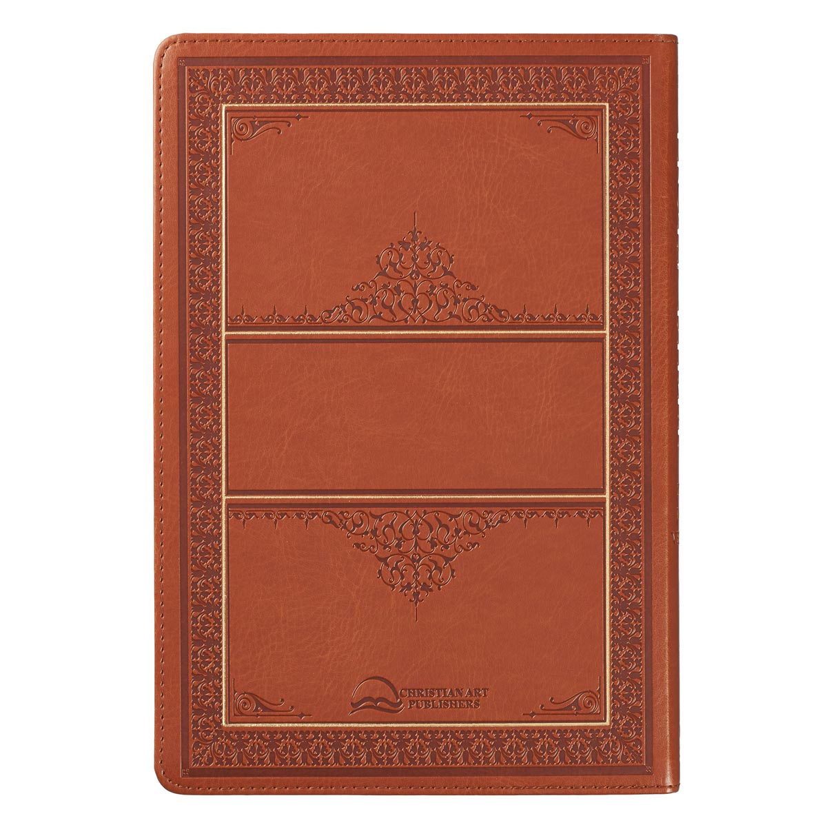 Saddle Tan Faux Leather Large Print Thinline King James Version Bible with Thumb Index