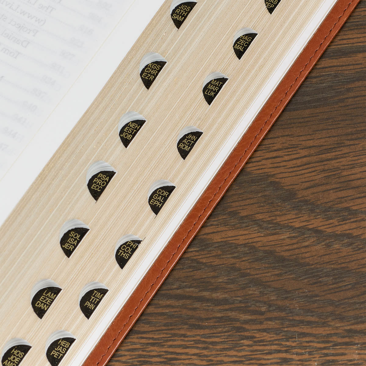 Saddle Tan Faux Leather Large Print Thinline King James Version Bible with Thumb Index