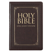Dark Brown Faux Leather Large Print Thinline King James Version Bible with Thumb Index