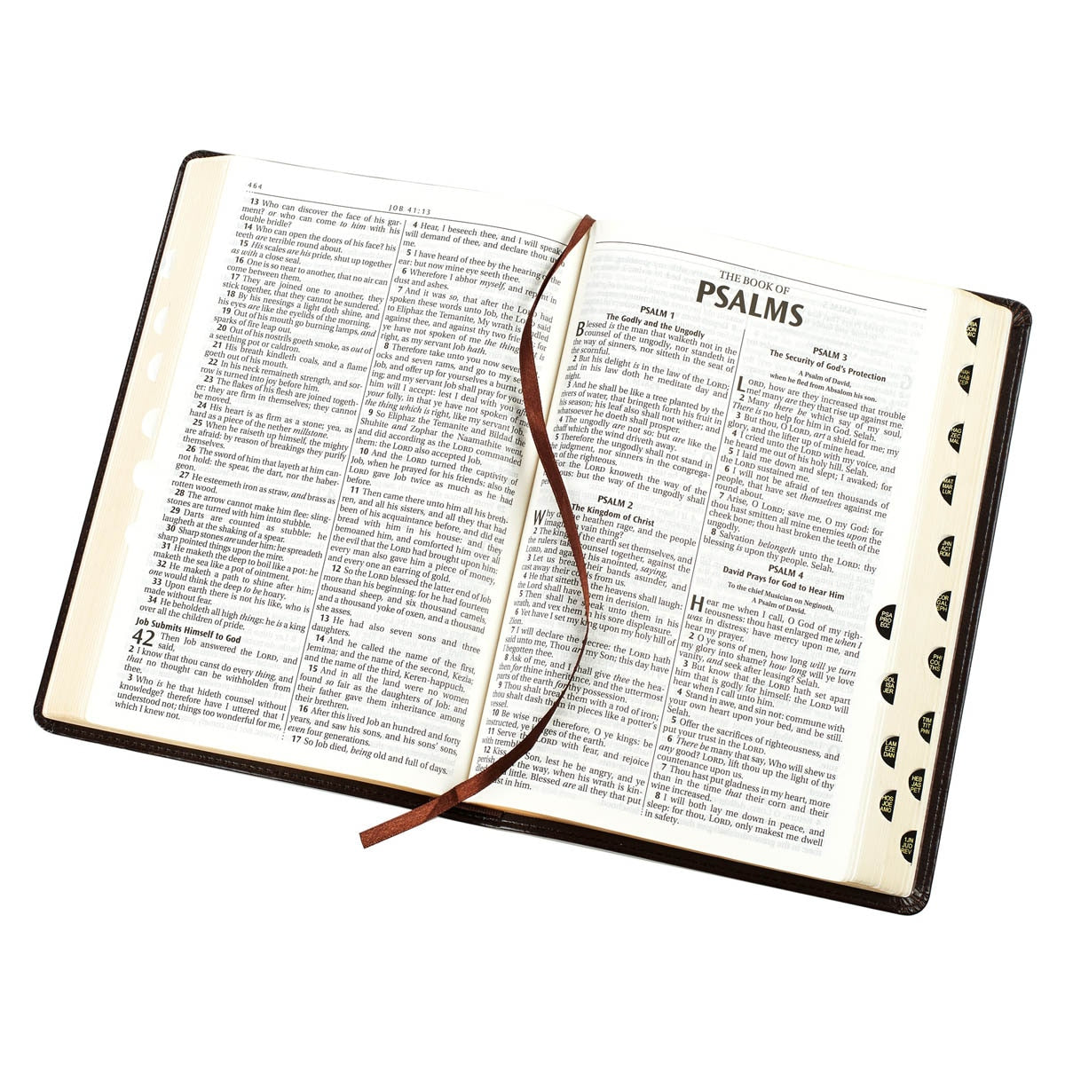 Dark Brown Faux Leather Large Print Thinline King James Version Bible with Thumb Index