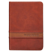 Two-tone Brown Faux Leather Large Print Compact King James Version Bible