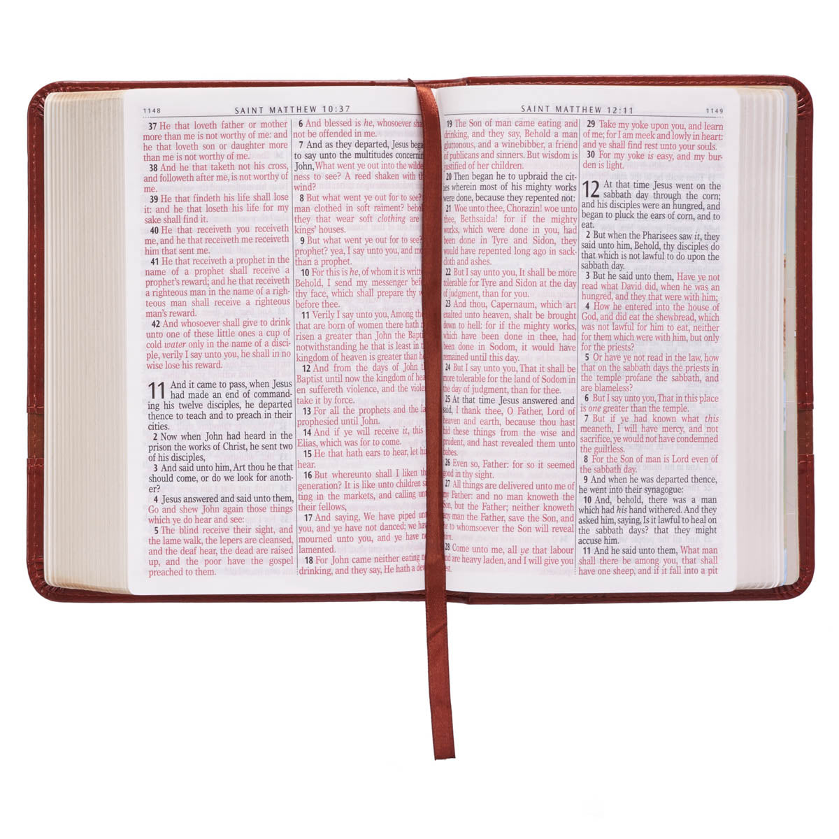 Two-tone Brown Faux Leather Large Print Compact King James Version Bible