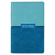 Blue Two-tone Faux Leather Giant Print  Standard-size King James Version Bible