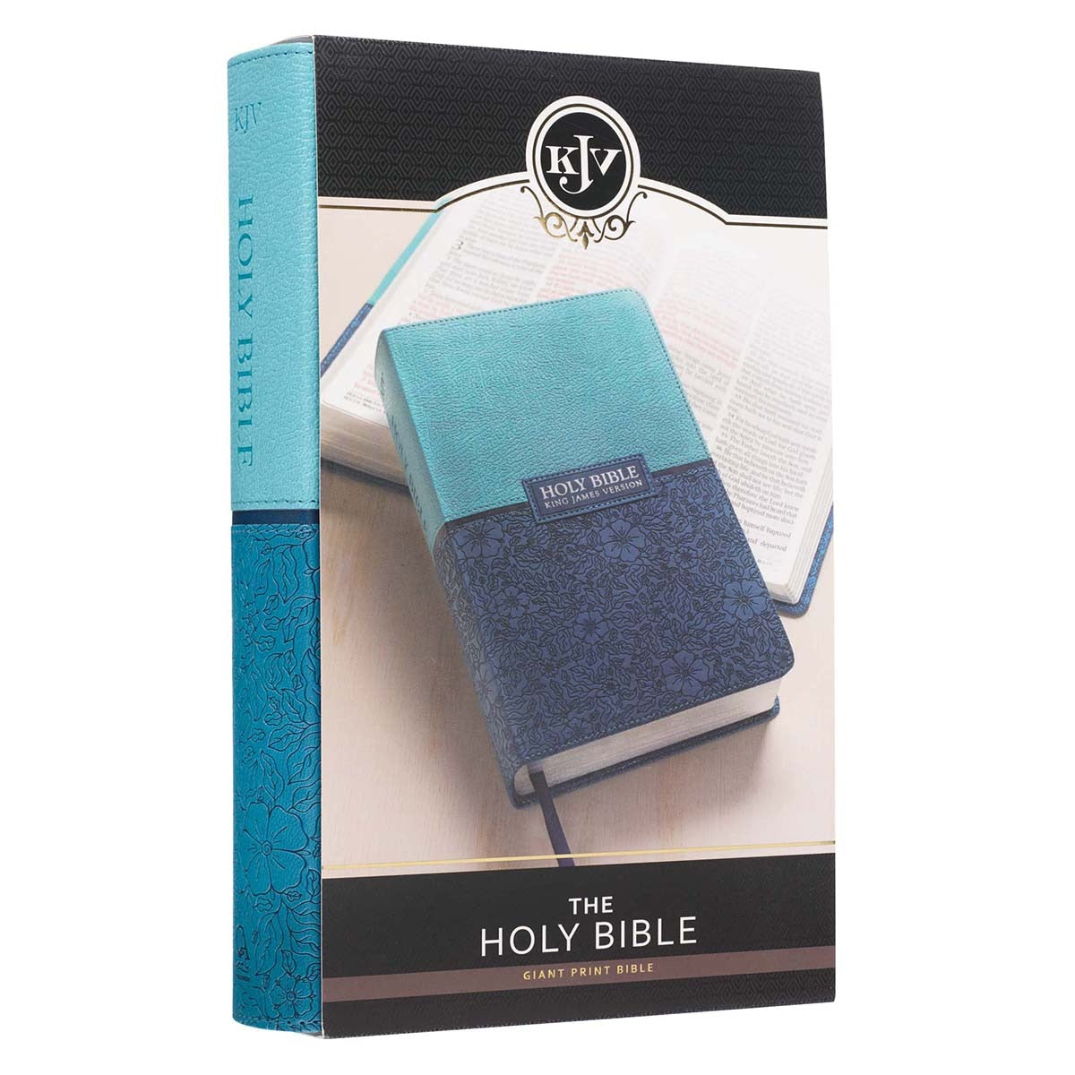 Blue Two-tone Faux Leather Giant Print  Standard-size King James Version Bible