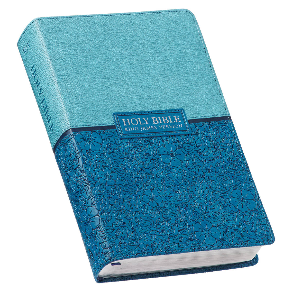 Blue Two-tone Faux Leather Giant Print  Standard-size King James Version Bible