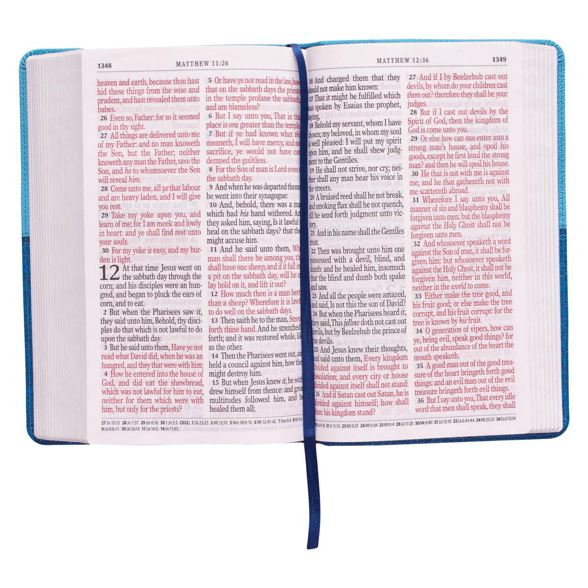 Blue Two-tone Faux Leather Giant Print  Standard-size King James Version Bible