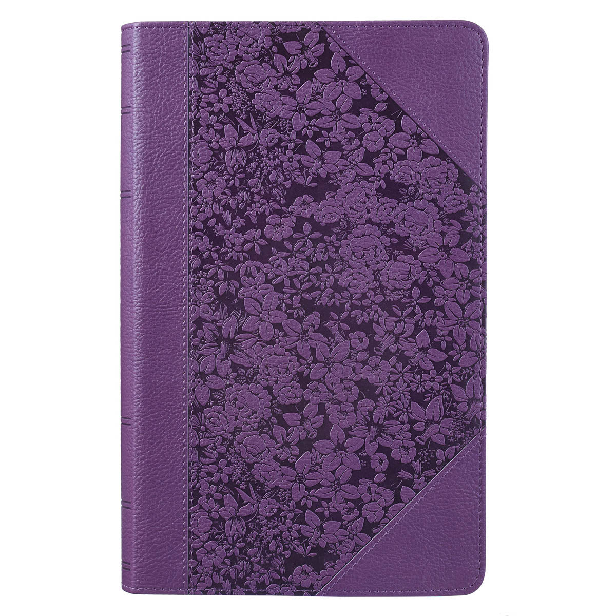 Two-tone Purple Floral Faux Leather Giant Print Standard-size King James Version Bible