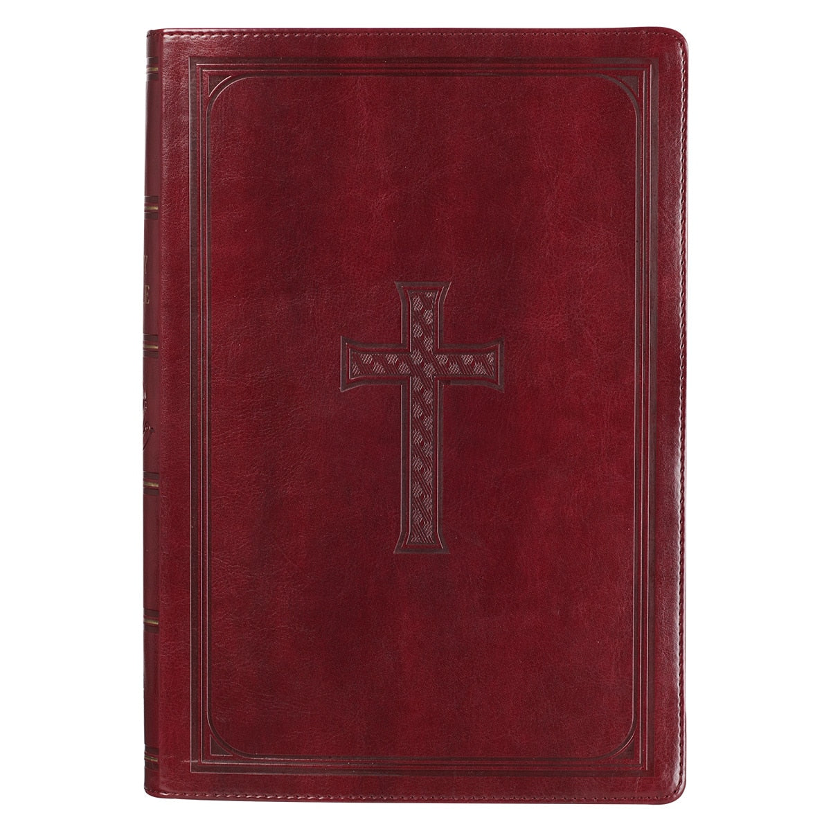 Burgundy Faux Leather Super Giant Print King James Version Bible with Thumb Index