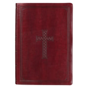 Burgundy Faux Leather Super Giant Print King James Version Bible with Thumb Index