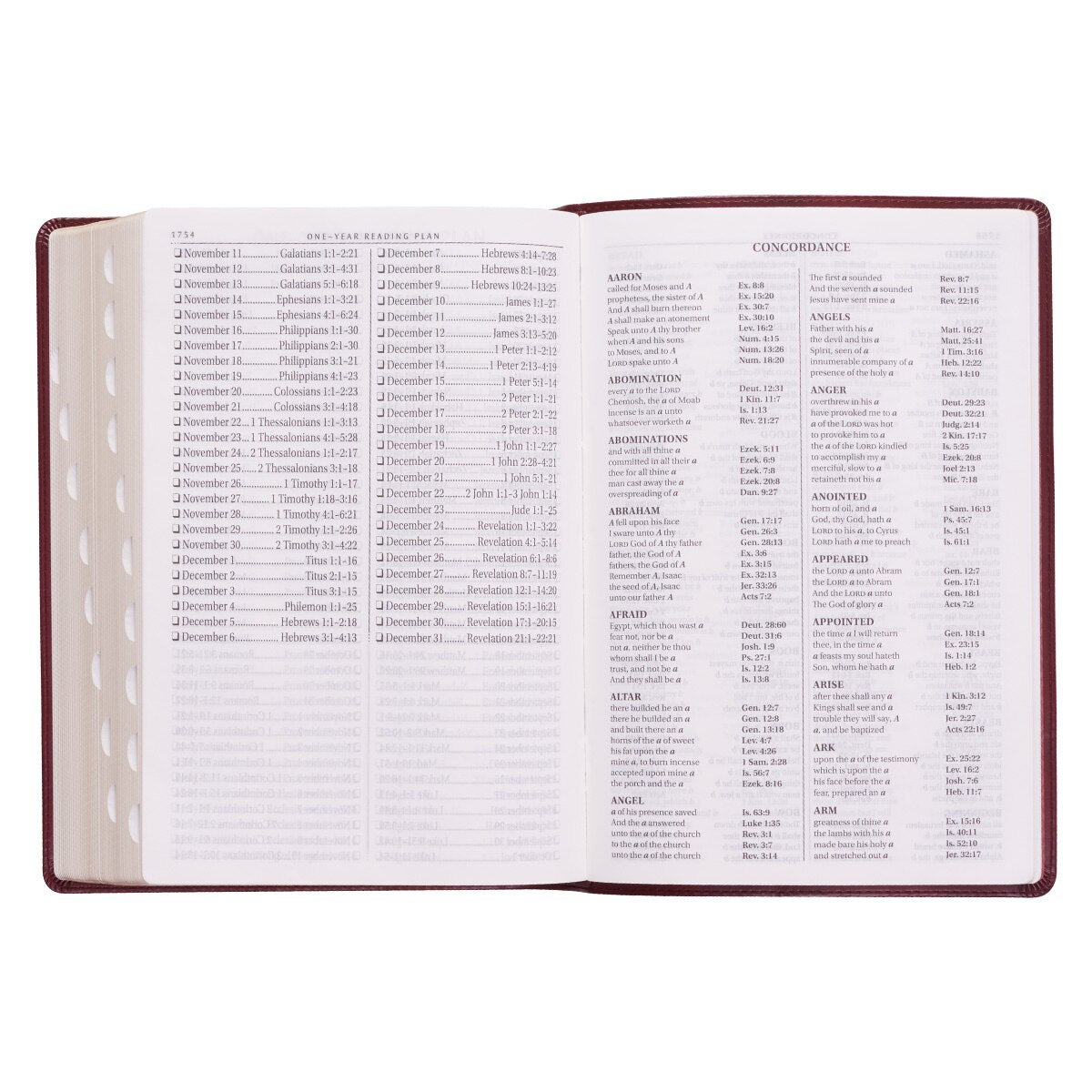 Burgundy Faux Leather Super Giant Print King James Version Bible with Thumb Index