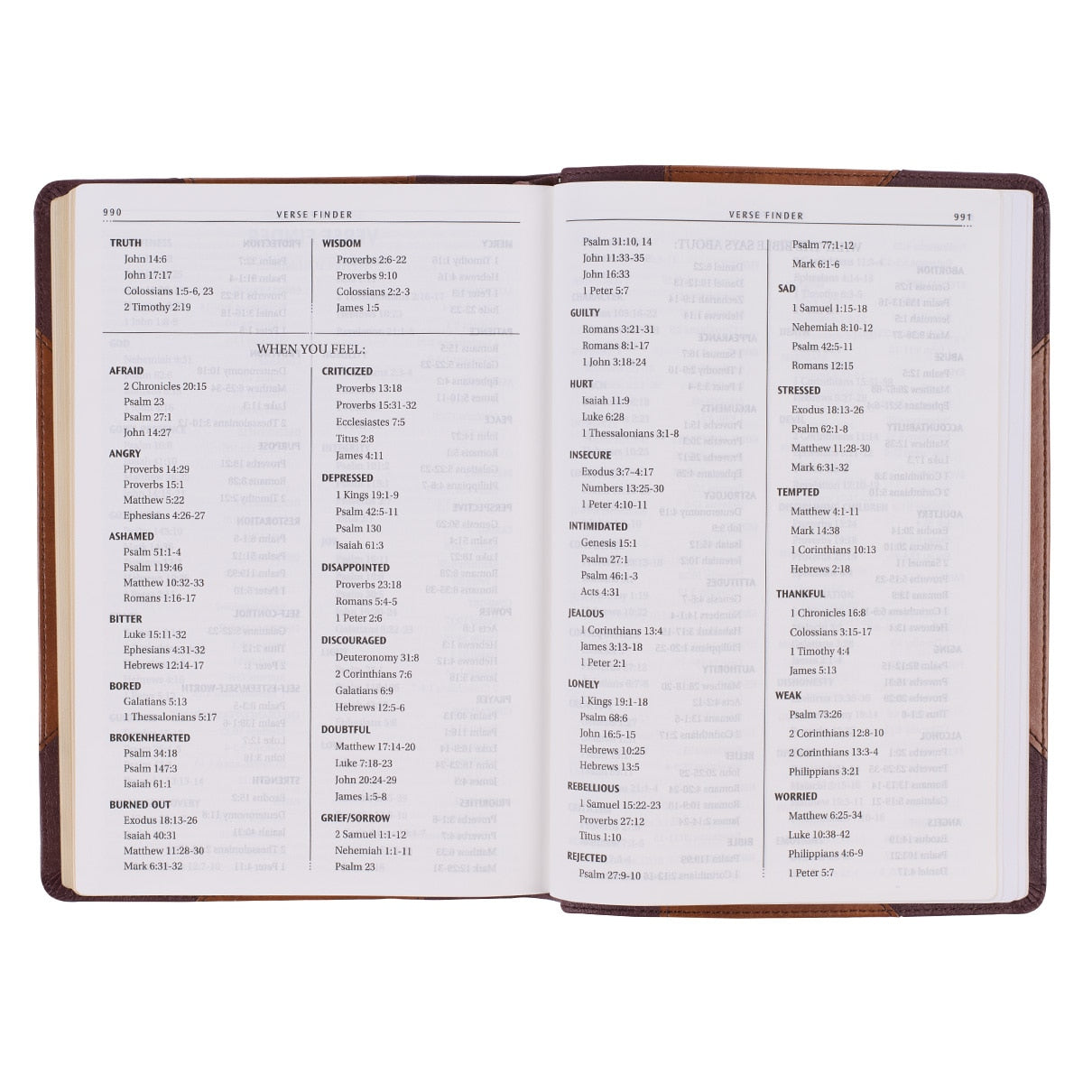 Two-tone Brown Faux Leather Large Print Thinline King James Version Bible 