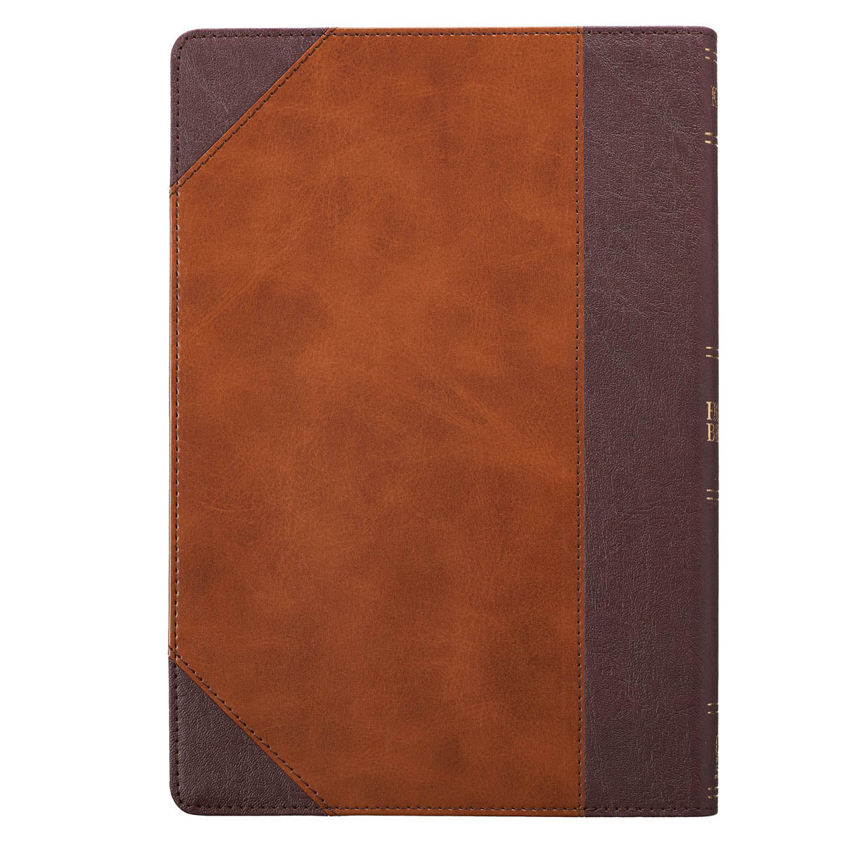 Two-tone Brown Faux Leather Large Print Thinline King James Version Bible 