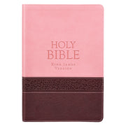 Pink and Brown Large Print Faux Leather Thinline King James Version Bible