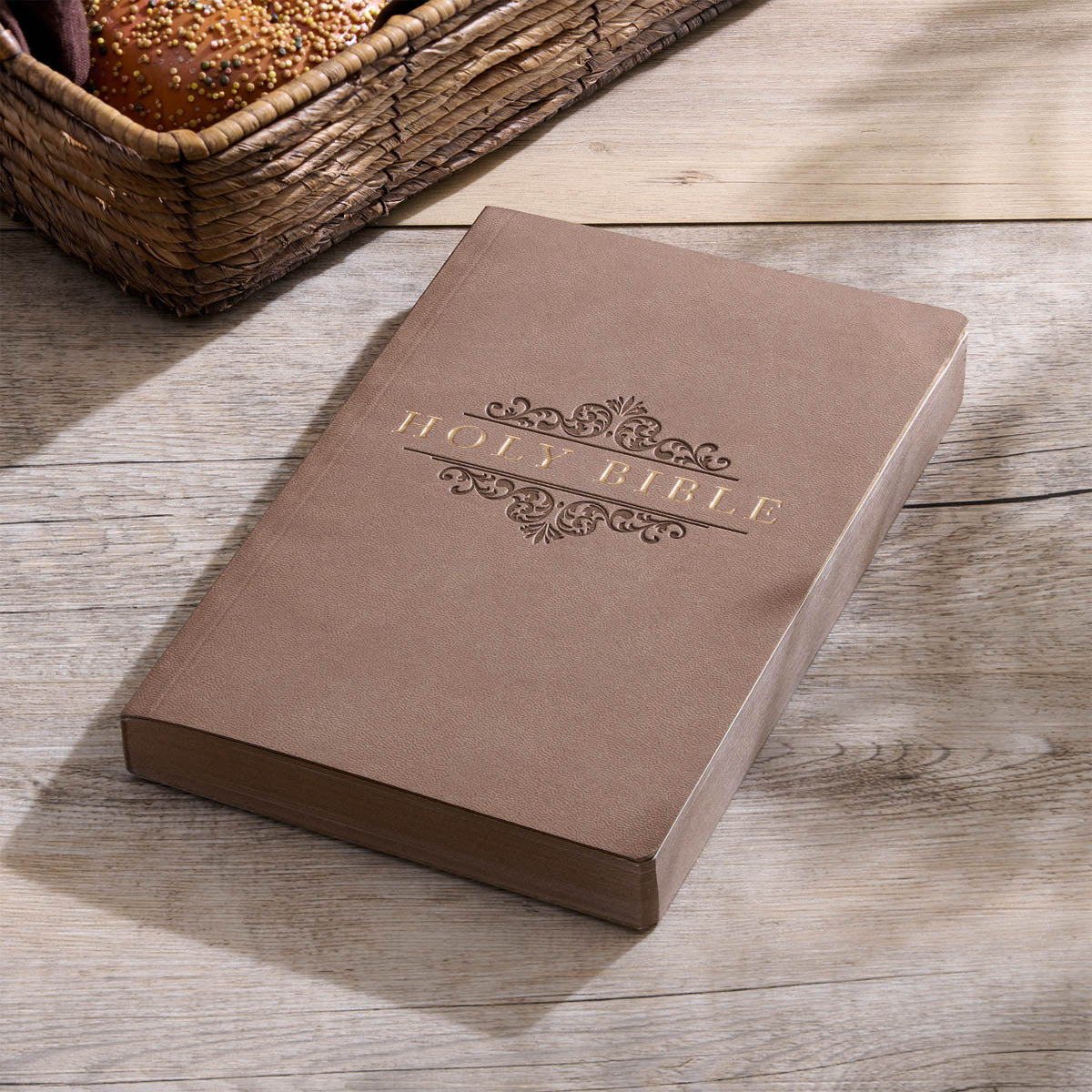 Tan Faux Leather King James Version Gift and Award Bible