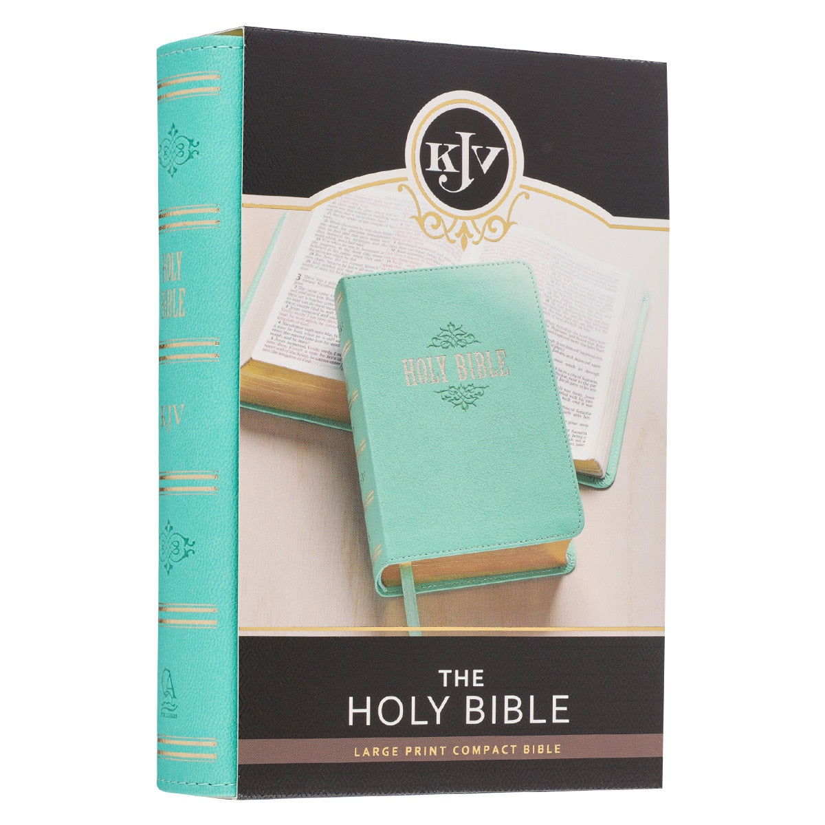 Robin’s-egg Blue Faux Leather Large Print Compact King James Version Bible