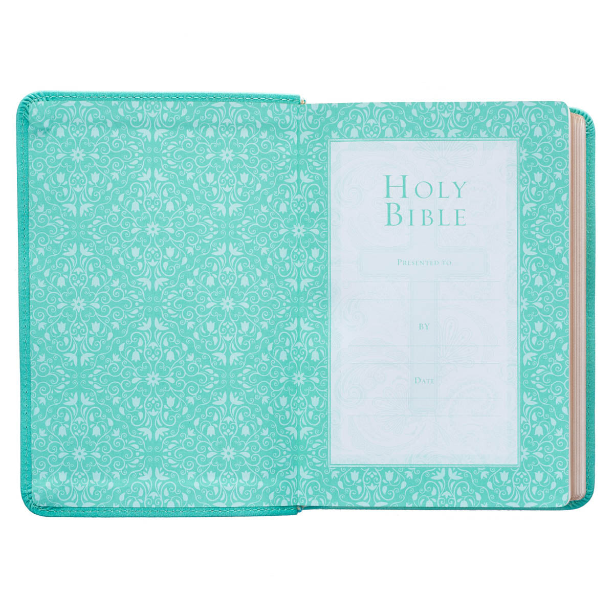 Robin’s-egg Blue Faux Leather Large Print Compact King James Version Bible