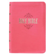 Pink Faux Leather Large Print Compact King James Version Bible