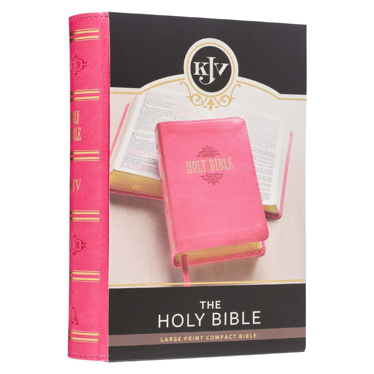 Pink Faux Leather Large Print Compact King James Version Bible