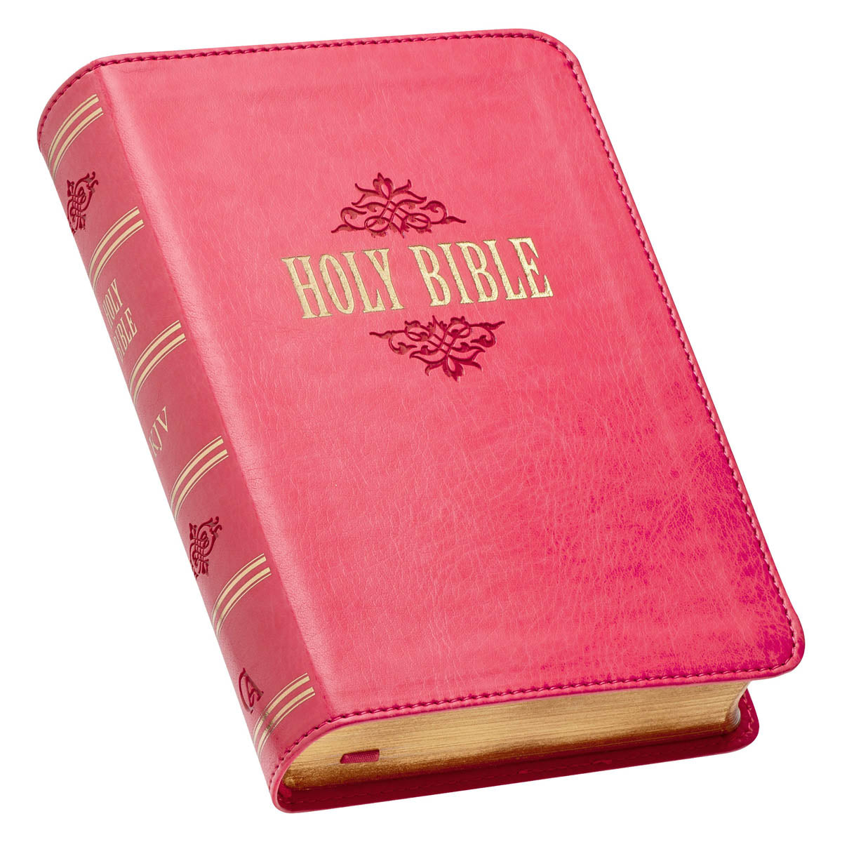 Pink Faux Leather Large Print Compact King James Version Bible