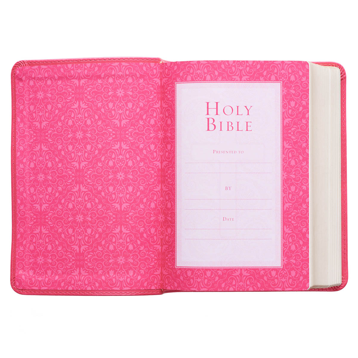 Pink Faux Leather Large Print Compact King James Version Bible