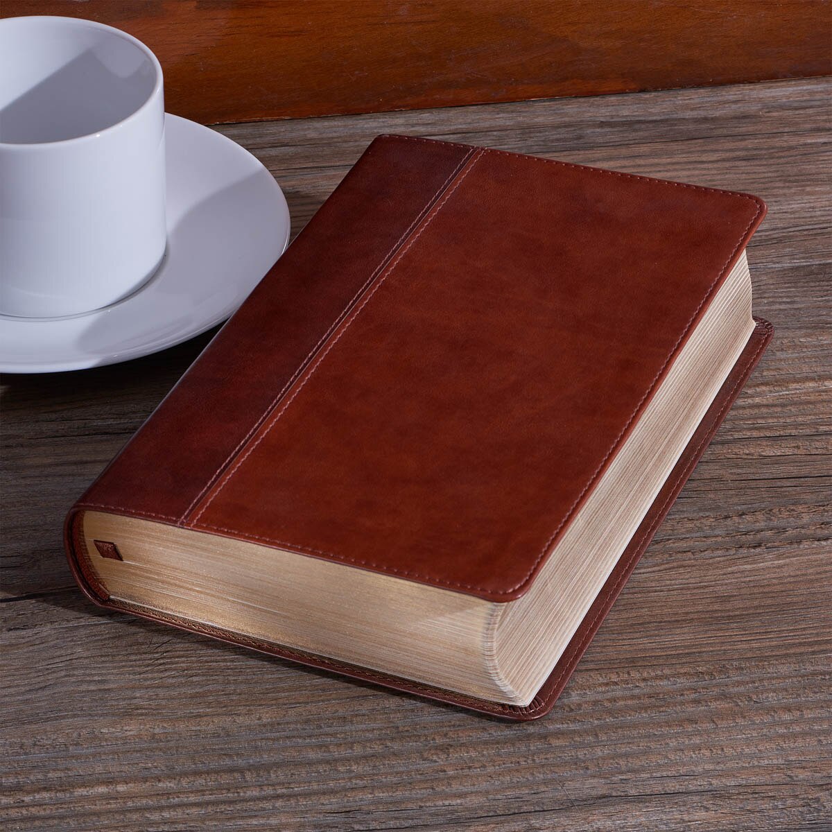 Two-tone Brown Faux Leather Giant Print Standard-size King James Version Bible