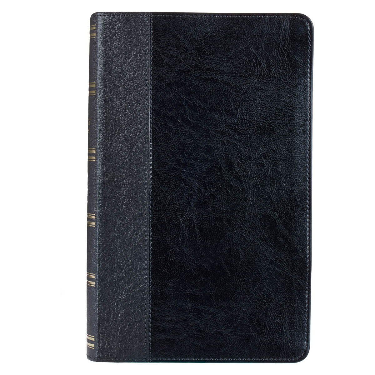 Two-tone Black Faux Leather Giant Print Standard-size King James Version Bible with Thumb Index