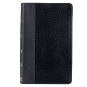Two-tone Black Faux Leather Giant Print Standard-size King James Version Bible with Thumb Index
