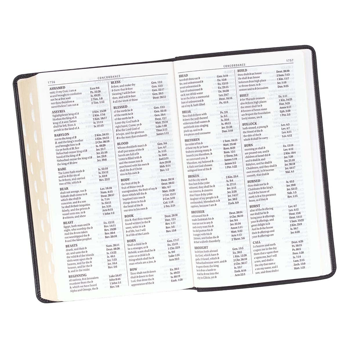 Two-tone Black Faux Leather Giant Print Standard-size King James Version Bible with Thumb Index