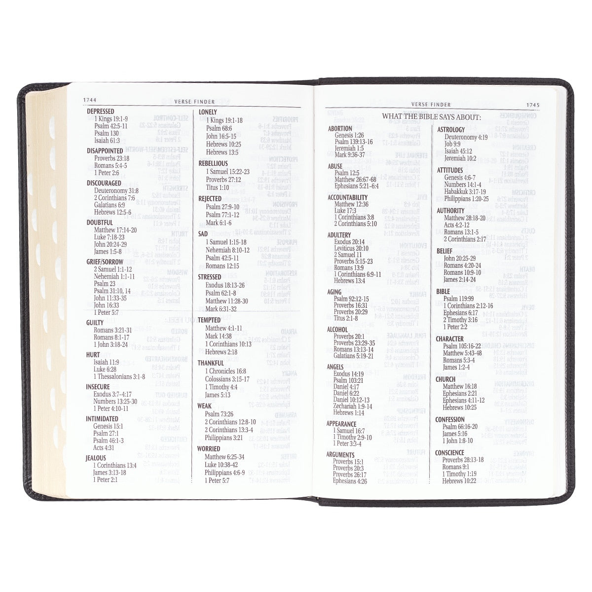Two-tone Black Faux Leather Giant Print Standard-size King James Version Bible with Thumb Index