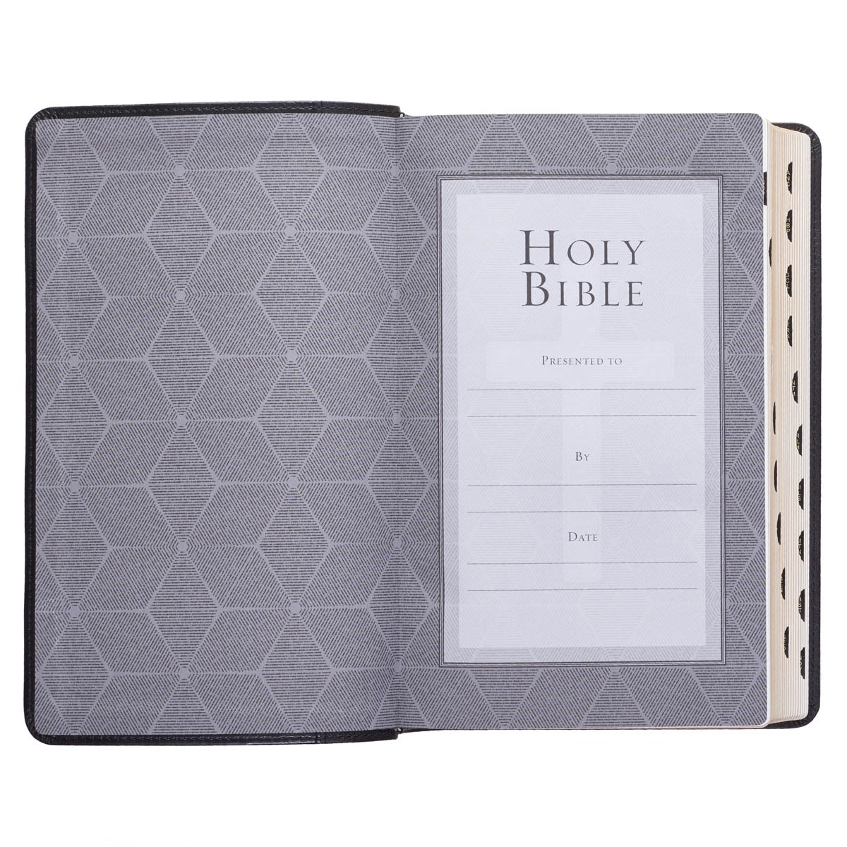 Two-tone Black Faux Leather Giant Print Standard-size King James Version Bible with Thumb Index