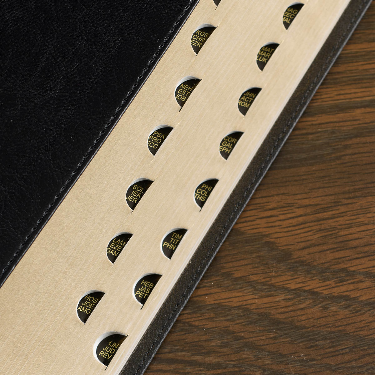 Two-tone Black Faux Leather Giant Print Standard-size King James Version Bible with Thumb Index