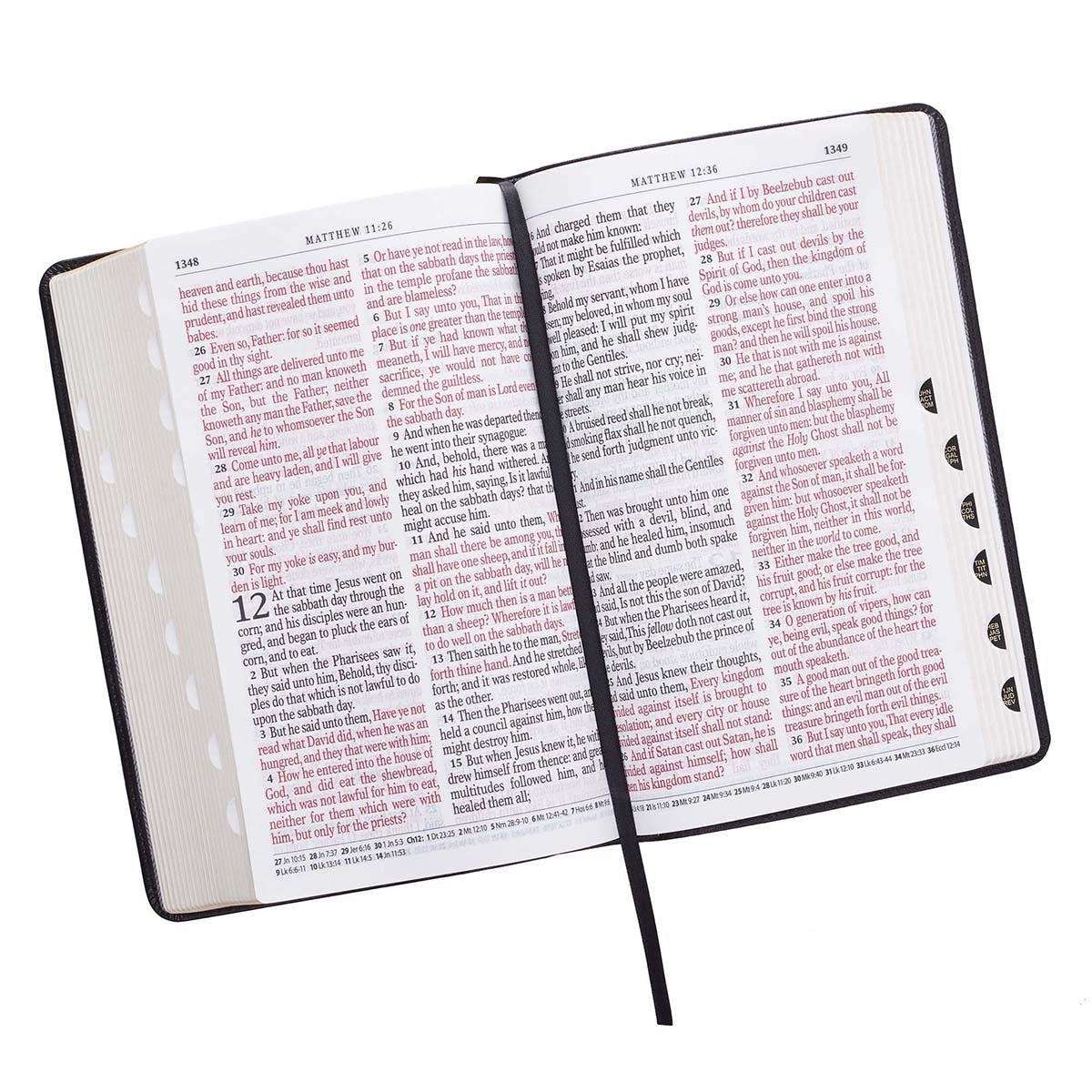 Two-tone Black Faux Leather Giant Print Standard-size King James Version Bible with Thumb Index