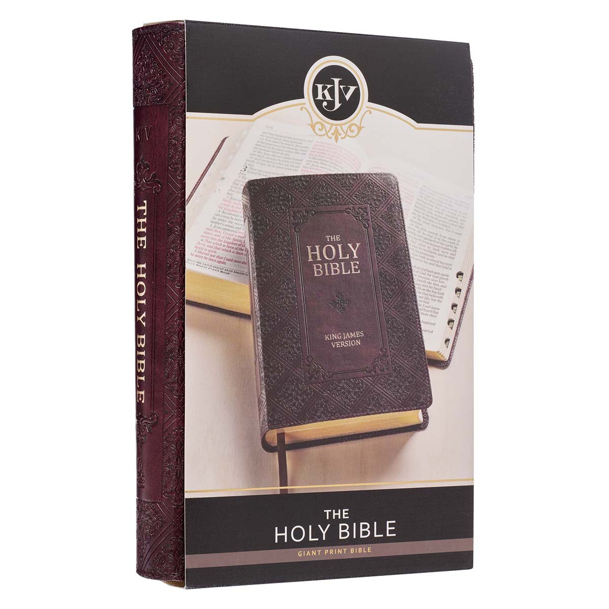 Dark Brown Faux Leather Giant Print Standard-size King James Version Bible with Thumb Index