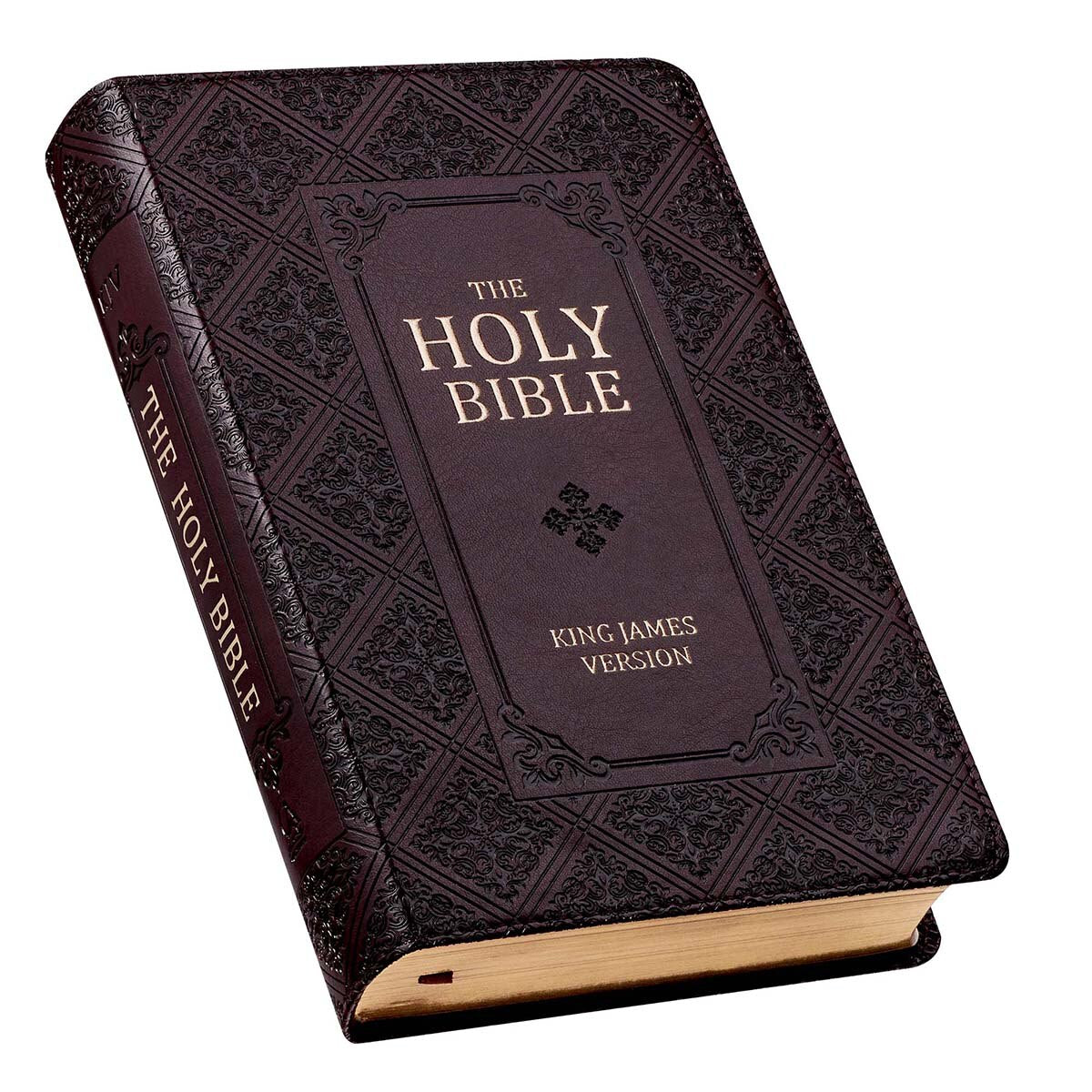 Dark Brown Faux Leather Giant Print Standard-size King James Version Bible with Thumb Index