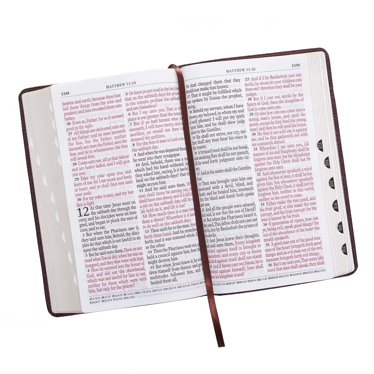 Dark Brown Faux Leather Giant Print Standard-size King James Version Bible with Thumb Index